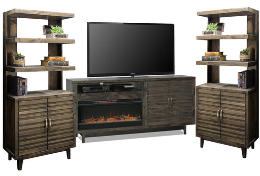 Legends Furniture Avondale 3pc Entertainment Wall with 84" Fireplace Console in Charcoal image