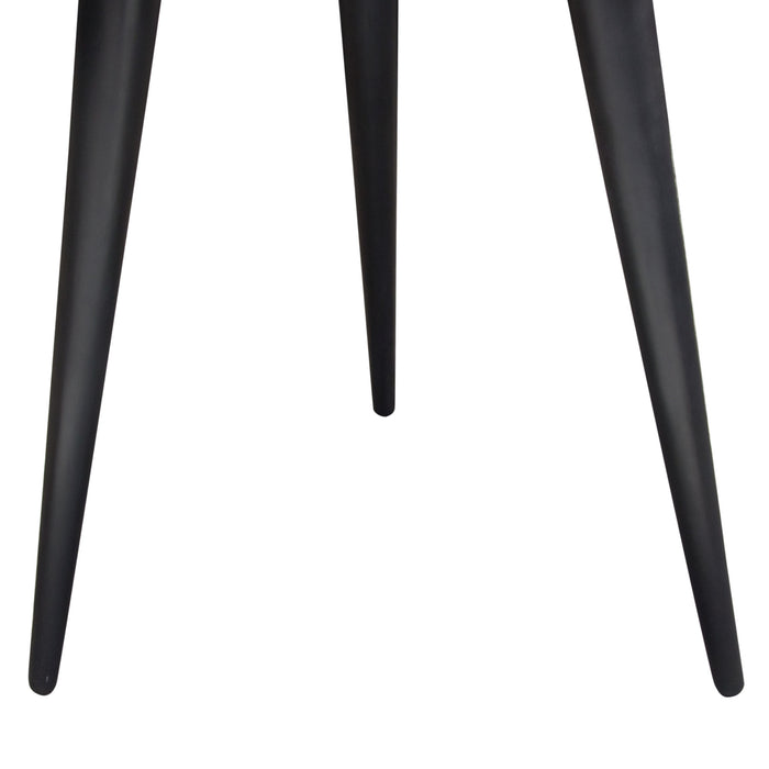 Vortex Round End Table in Solid Mango Wood Top in Black Finish & Iron Legs by Diamond Sofa