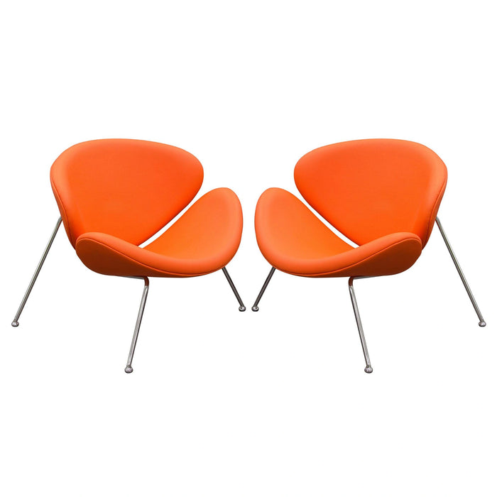 Set of (2) Roxy Orange Accent Chair with Chrome Frame by Diamond Sofa