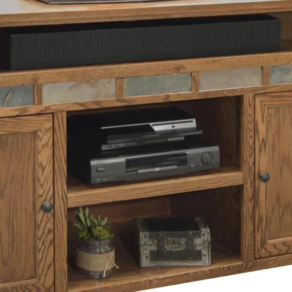 Legends Furniture Oak Creek 56" Corner Cart in Golden Oak
