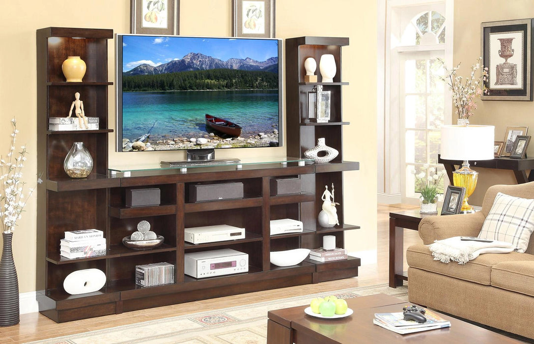 Legends Furniture Novella 65" TV Cart with Piers in Dark Chocolate