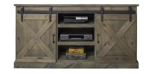 Legends Furniture Farmhouse 56" Corner TV Console in Barnwood