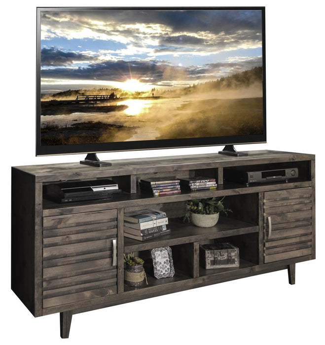 Legends Furniture Avondale 3pc Entertainment Wall with 76" TV Console in Charcoal