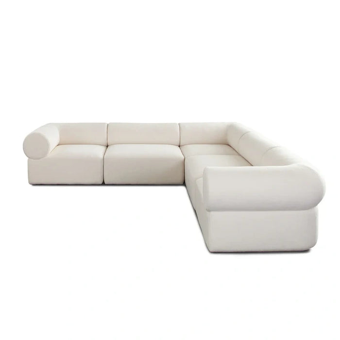 Zia 5PC Corner Sectional in Light Camel Performance Velvet Fabric