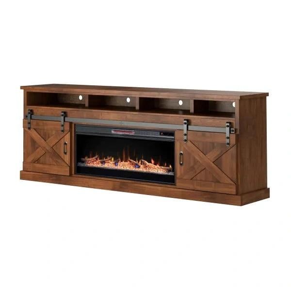 Legends Furniture Farmhouse 94" Fireplace Console in Aged Whiskey