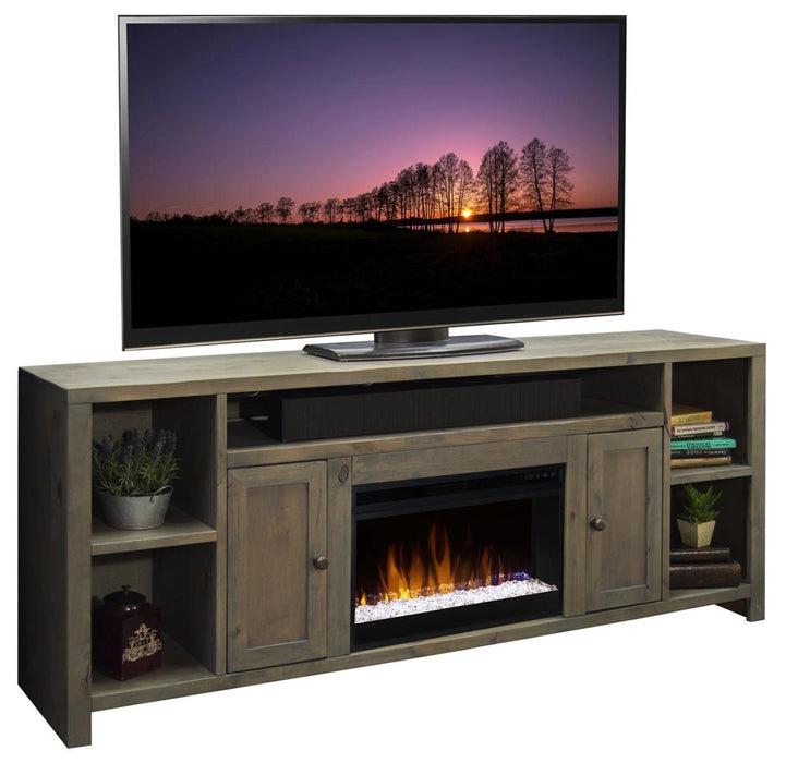 Legends Furniture Joshua Creek 84" Super Fireplace Console in Barnwood