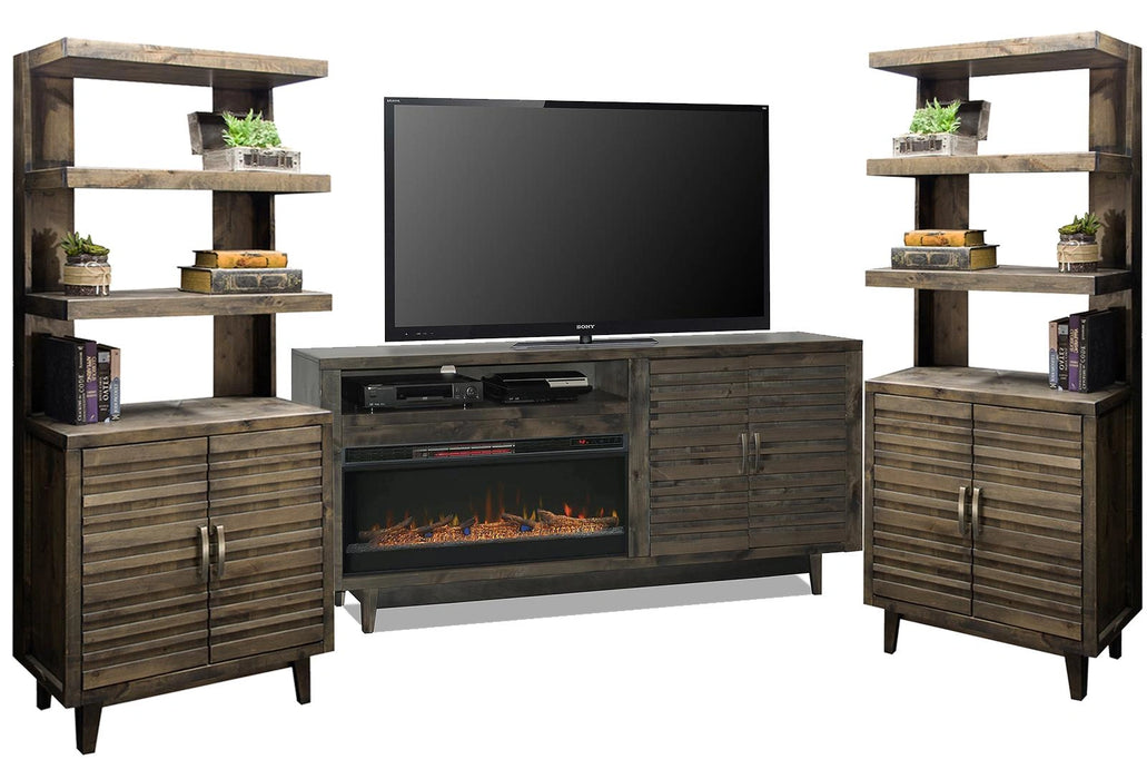 Legends Furniture Avondale 3pc Entertainment Wall with 84" Fireplace Console in Charcoal