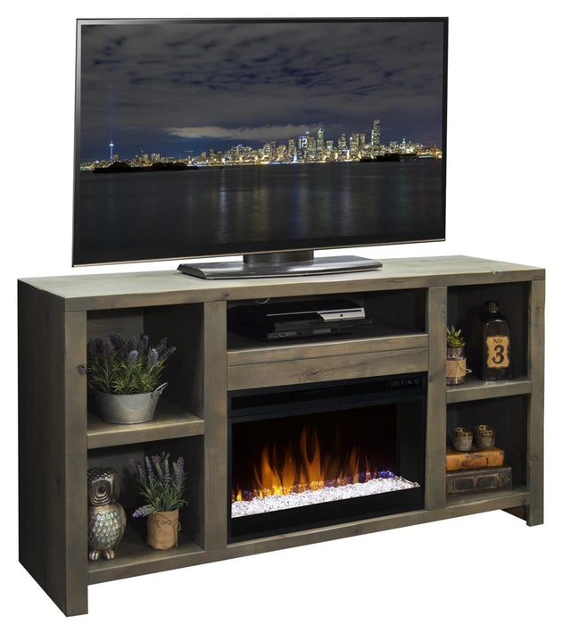 Legends Furniture Joshua Creek 62" Fireplace Console in Barnwood