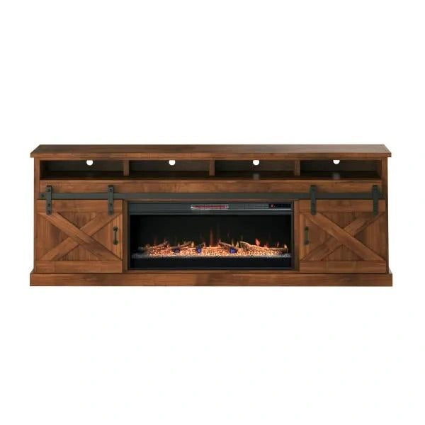 Legends Furniture Farmhouse 94" Fireplace Console in Aged Whiskey