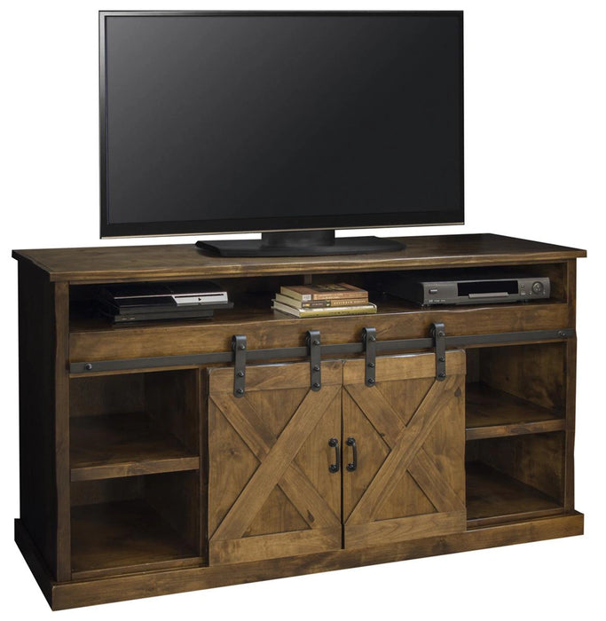 Legends Furniture Farmhouse 66" Fireplace Console in Aged Whiskey
