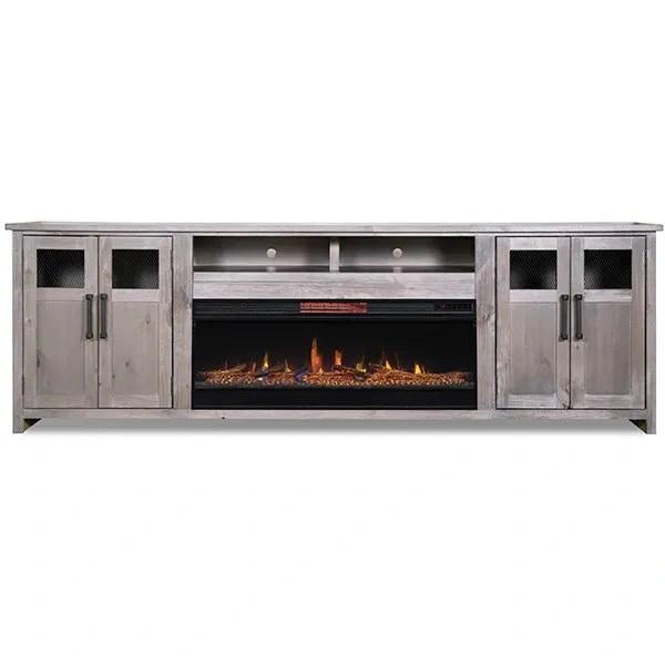 Legends Furniture Maison Fireplace Super Console in Driftwood