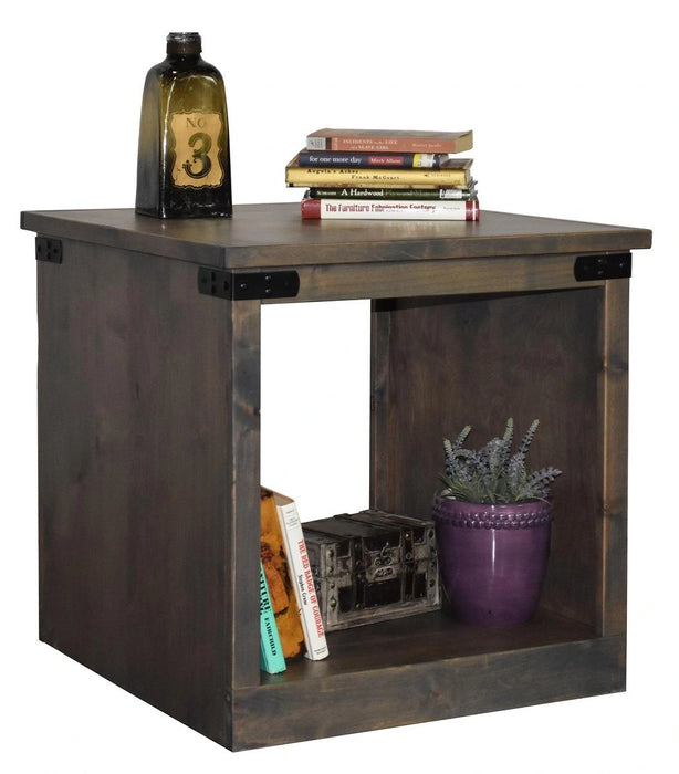 Legends Furniture Farmhouse End Table in Barnwood