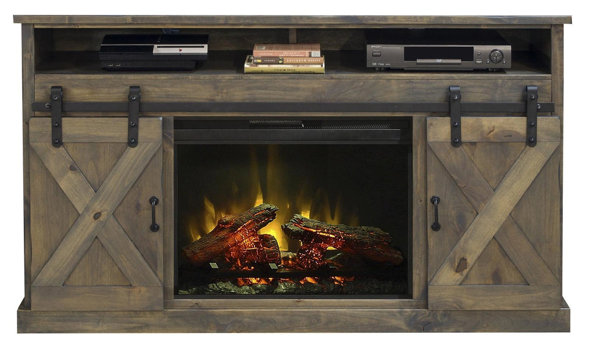 Legends Furniture Farmhouse 66" Fireplace Console in Barnwood