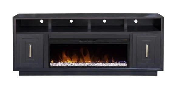Legends Furniture Sunset 83" Fireplace Console in Seal Skin Black