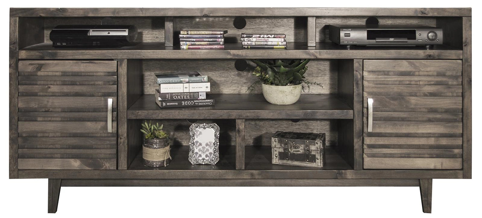 Legends Furniture Avondale 3pc Entertainment Wall with 76" TV Console in Charcoal