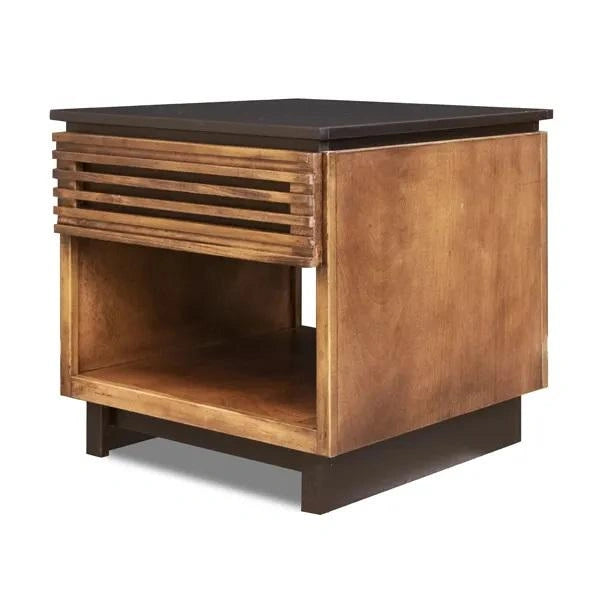Legends Furniture Graceland End Table in Black with Bourbon
