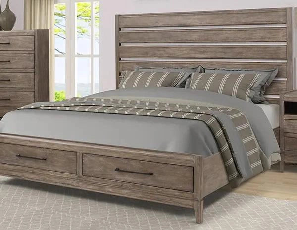 Legends Furniture Montrose Queen Panel Storage Bed in Charcoal Brulee
