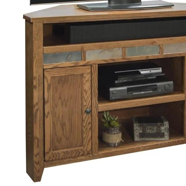 Legends Furniture Oak Creek 56" Corner Cart in Golden Oak
