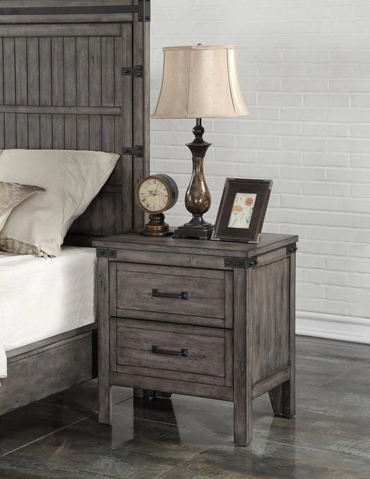 Legends Furniture Storehouse 2 Drawer Nightstand in Smoked Grey