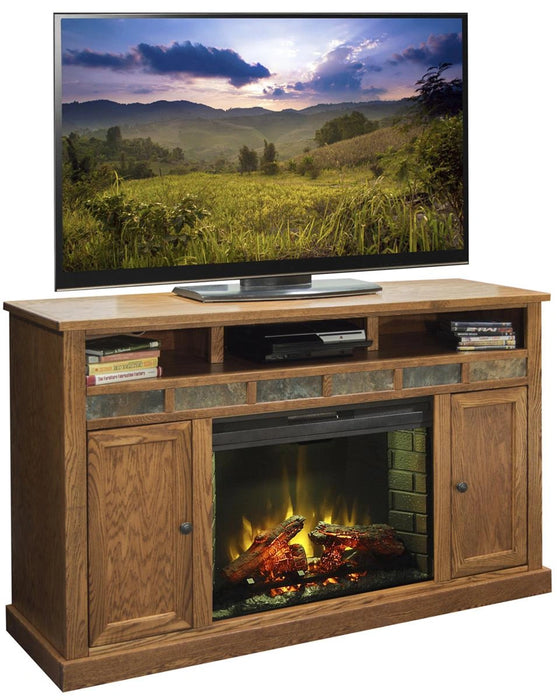 Legends Furniture Oak Creek 62" Fireplace Console in Golden Oak