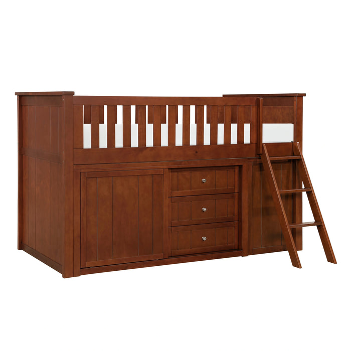 Rowe-(5) Low Loft Bunk with Bookcase and Dresser image