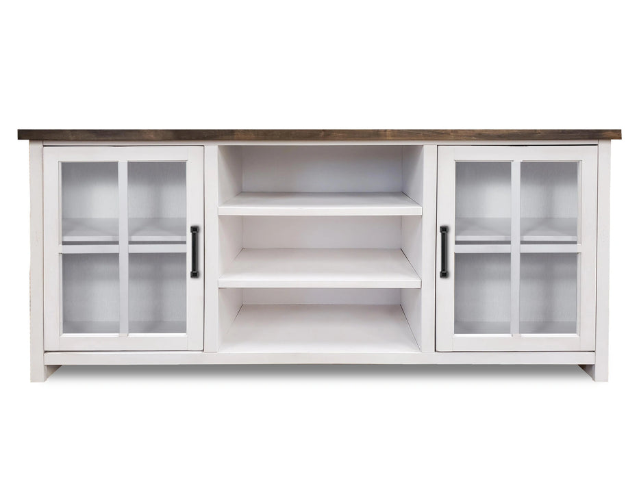 Legends Furniture Hampton 67" TV Console in Barnwood with Jasmin White