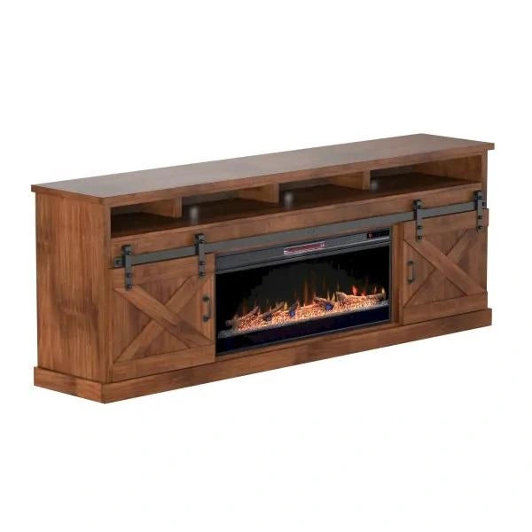 Legends Furniture Farmhouse 94" Fireplace Console in Aged Whiskey