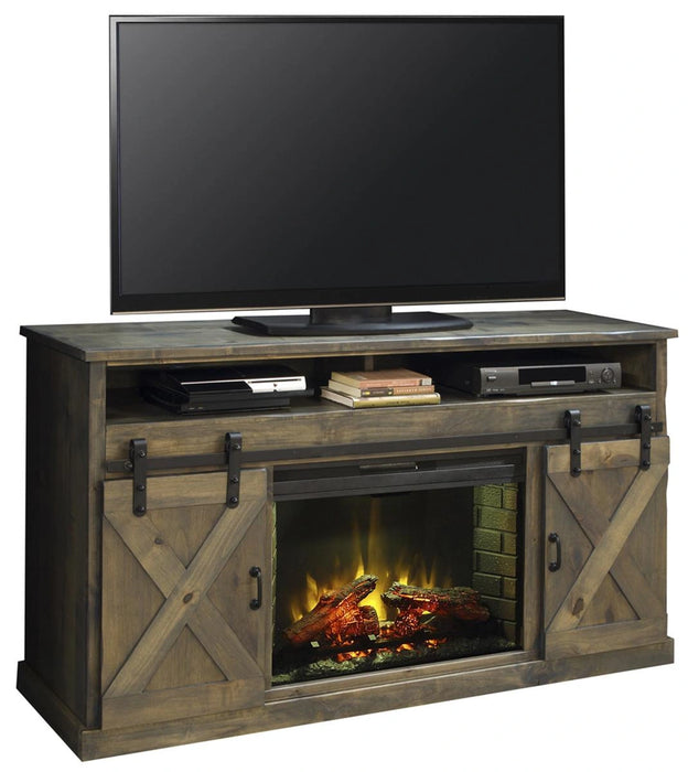 Legends Furniture Farmhouse 66" Fireplace Console in Barnwood