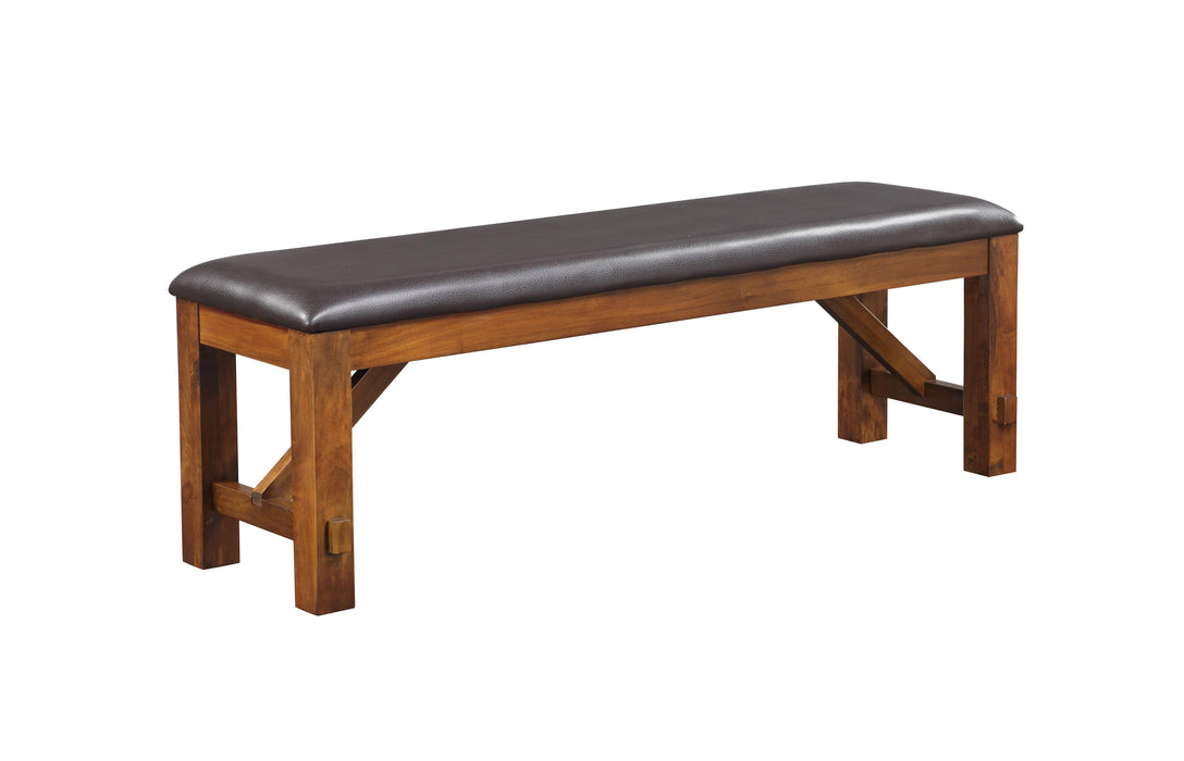 Apollo Espresso PU & Walnut Bench image