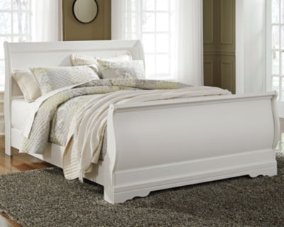 Ashley Furniture Anarasia Bed with dark wood finish, showcasing a stylish, sturdy bed frame with a modern design.