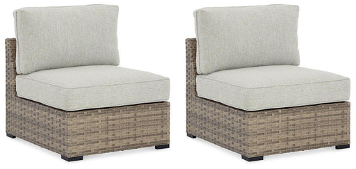 Calworth Outdoor Armless Chair with Cushion (Set of 2) image