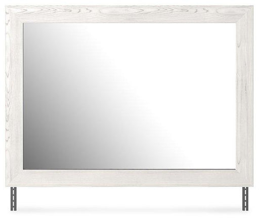 Ashley Furniture Gerridan bedroom mirror with a sleek rectangular design and a polished wood frame, suitable for modern bedroom decor.