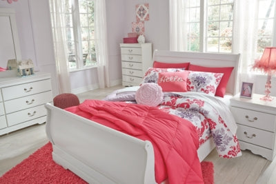 Ashley Furniture Anarasia Bed with elegant wood finish and detailed headboard for a stylish bedroom centerpiece.