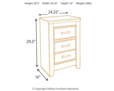 Ashley Furniture Juararo nightstand with a dark wood finish, featuring a single drawer and open shelf for bedroom storage.