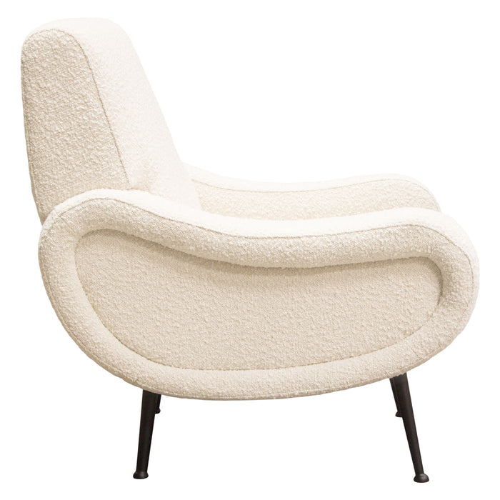 Cameron Accent Chair in Bone Boucle Textured Fabric w/ Black Leg by Diamond Sofa