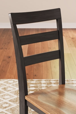 Ashley Furniture Gesthaven dining room set with a wooden table and matching chairs, detailed view of the elegant design.