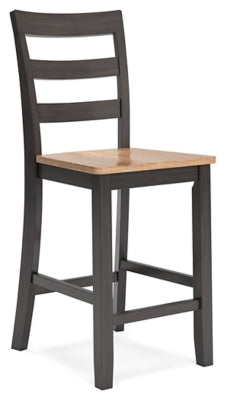 Ashley Furniture Gesthaven dining room set with a wooden table and matching chairs, shown from an angled perspective.