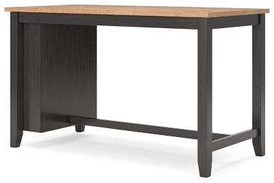 Ashley Furniture Gesthaven dining room set featuring a wooden table and matching chairs, viewed from an angled perspective.