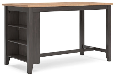Ashley Furniture Gesthaven dining room set with a wooden table and matching chairs, shown from an angled perspective.