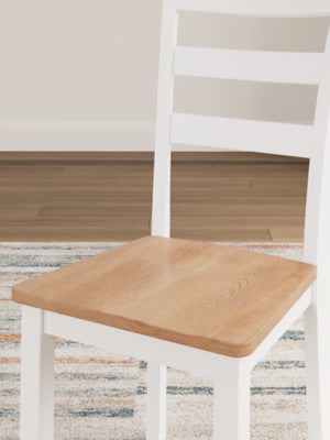 Ashley Furniture Gesthaven dining room set with a wooden table and matching chairs, detailed view of the elegant dining arrangement.