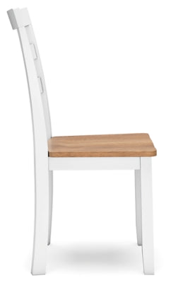 Ashley Furniture Gesthaven dining room set with a wooden table and matching chairs, shown in a stylish kitchen or dining space.
