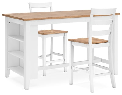 Ashley Furniture Gesthaven dining room set with a wooden table and six matching chairs in a modern design.