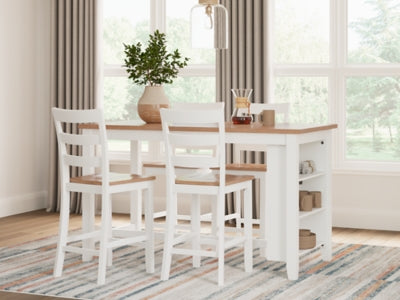 Ashley Furniture Gesthaven dining room set with a table and chairs, featuring elegant wood finish and classic design.