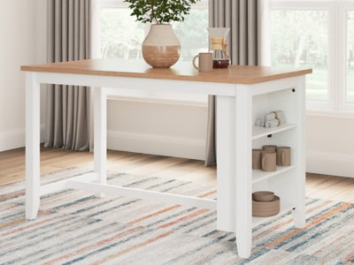 Ashley Furniture Gesthaven dining room set with a wooden table and matching chairs, featuring classic design and warm finish.