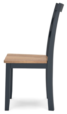 Ashley Furniture Gesthaven dining room set with a wooden table and six matching chairs in a modern dining space.