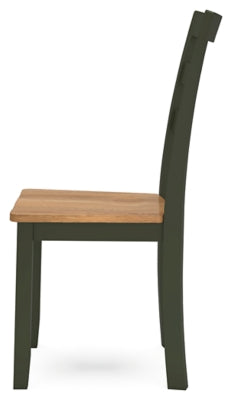 Ashley Furniture Gesthaven dining room set with a wooden table and matching chairs, stylish and suitable for modern dining spaces.