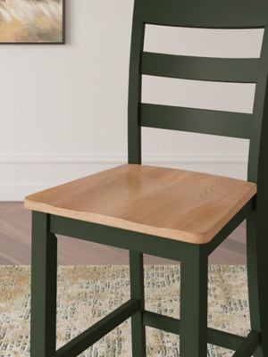 Ashley Furniture Gesthaven dining room set with a wooden table and matching chairs, detailed view of the elegant dining area.