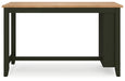 Ashley Furniture Gesthaven dining room set with a wooden table and matching chairs, shown from the back in the image.