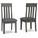 Ashley Furniture Hallanden dining chair with wooden frame and upholstered seat in a warm, earthy tone.