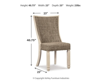 Ashley Furniture Bolanburg dining set with a wooden table and matching chairs, perfect for a modern dining room.